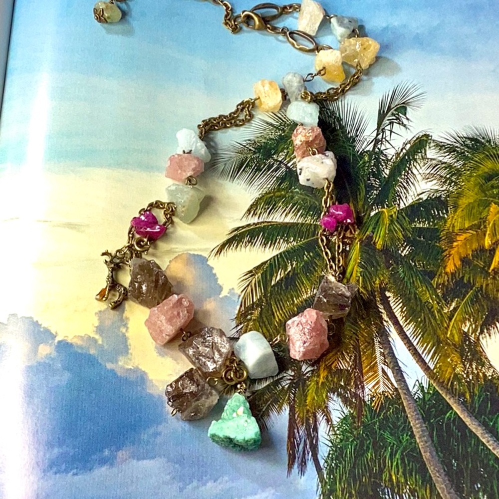 Natural Rough Gemstones Chain Necklace